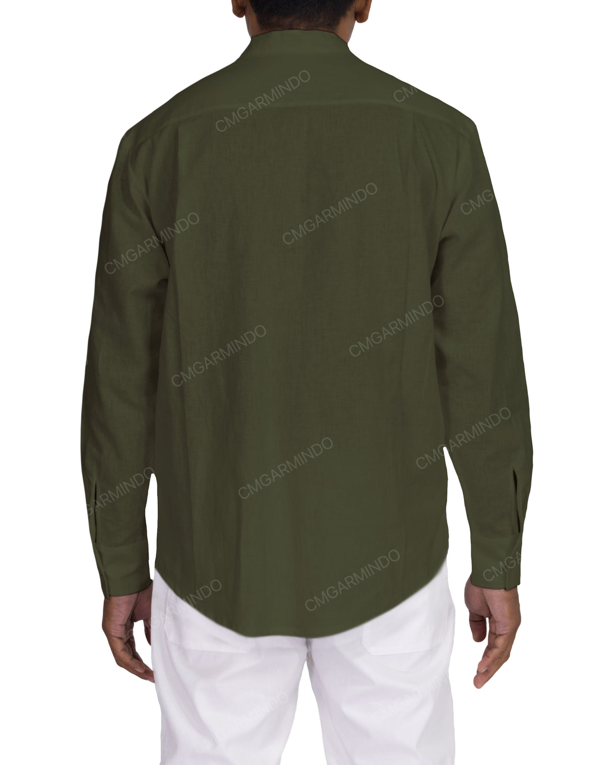 Long Sleeve Mandarin Collar Shirt