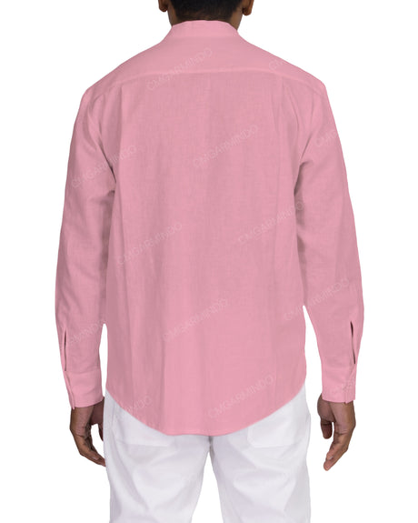 Long Sleeve Mandarin Collar Shirt