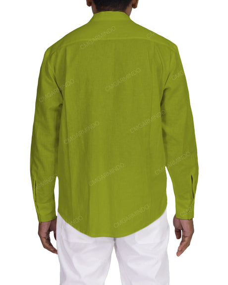 Long Sleeve Mandarin Collar Shirt