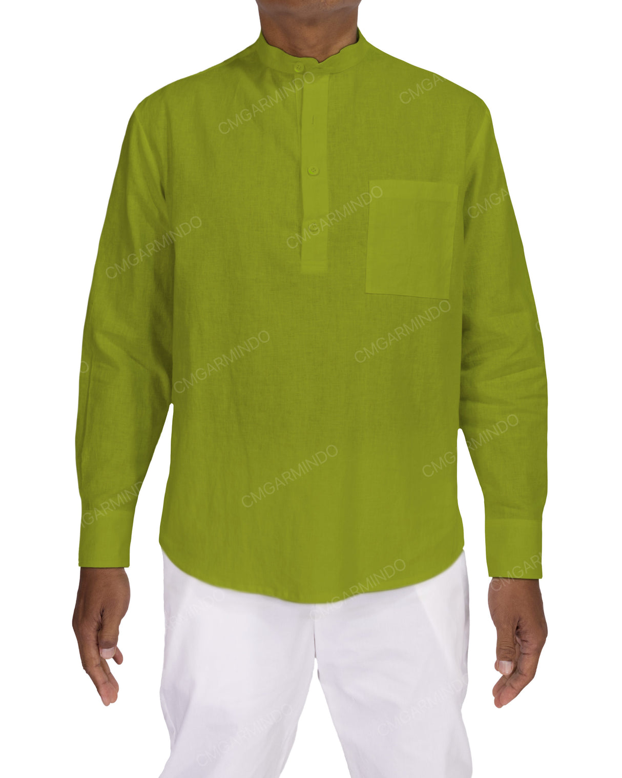 Long Sleeve Mandarin Collar Shirt