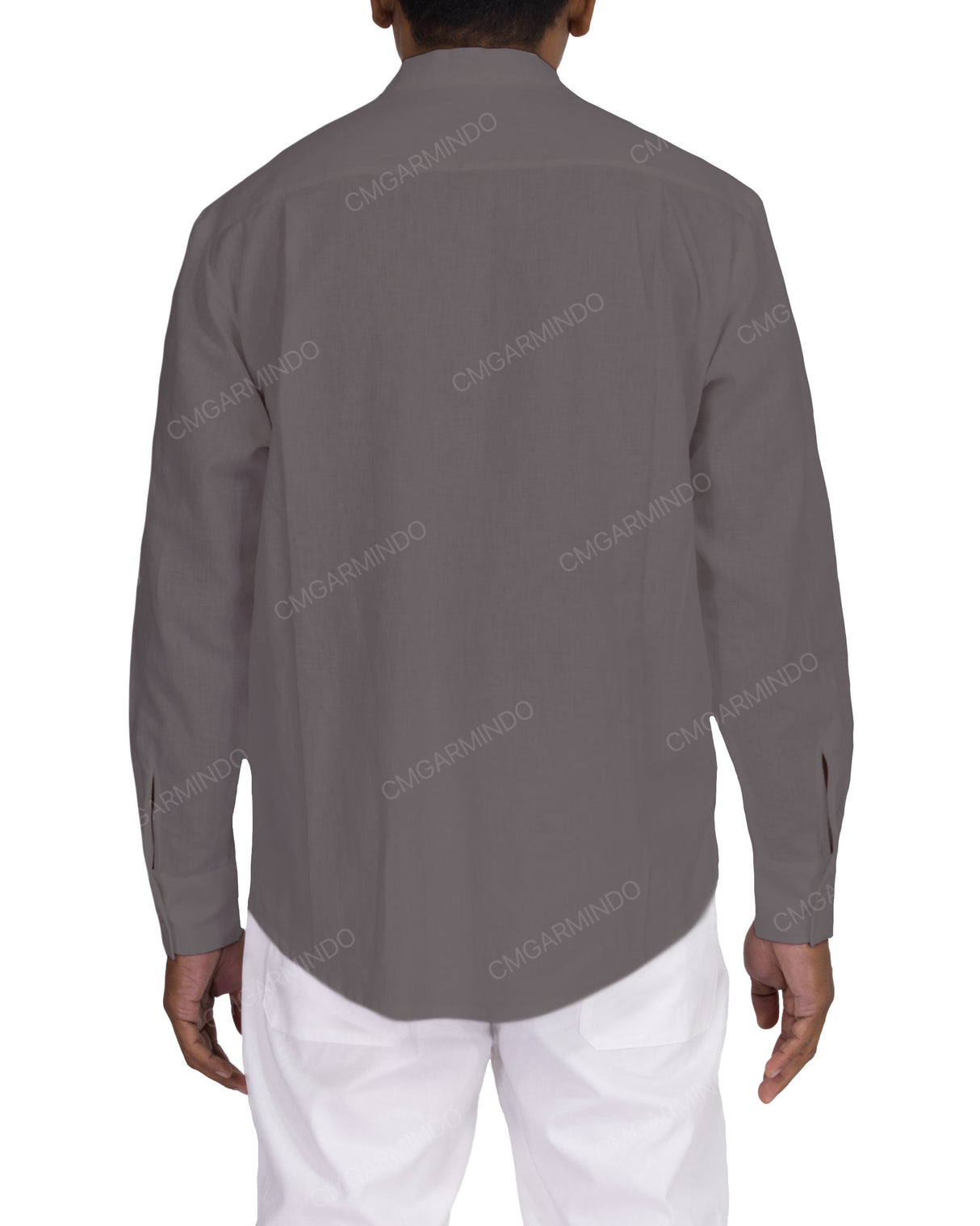Long Sleeve Mandarin Collar Shirt