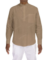 Long Sleeve Mandarin Collar Shirt