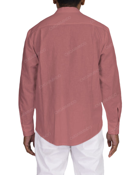 Long Sleeve Mandarin Collar Shirt