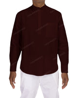 Long Sleeve Mandarin Collar Shirt