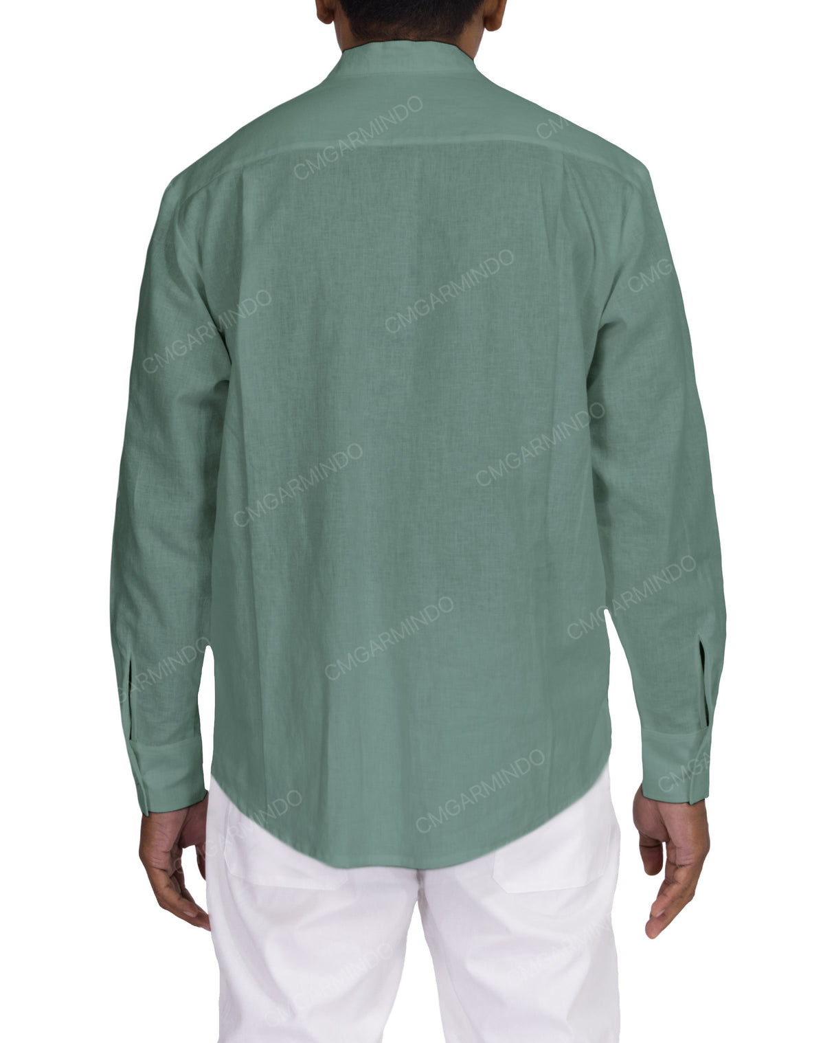 Long Sleeve Mandarin Collar Shirt