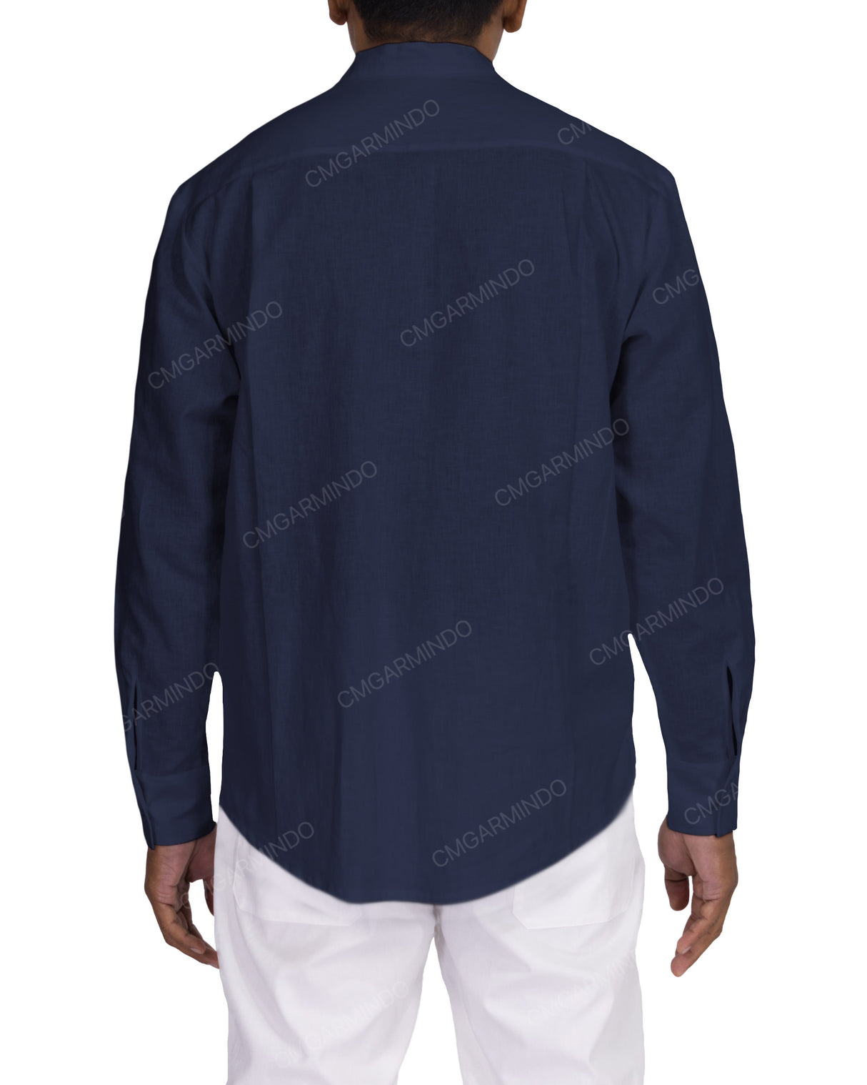 Long Sleeve Mandarin Collar Shirt