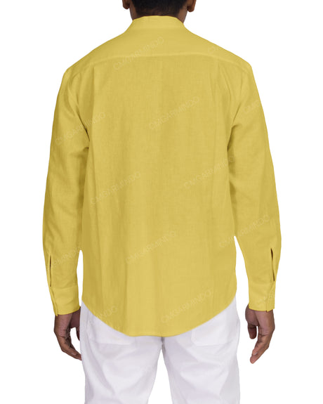 Long Sleeve Mandarin Collar Shirt