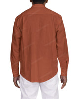 Long Sleeve Mandarin Collar Shirt