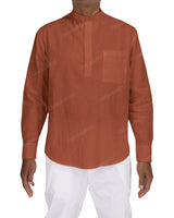 Long Sleeve Mandarin Collar Shirt