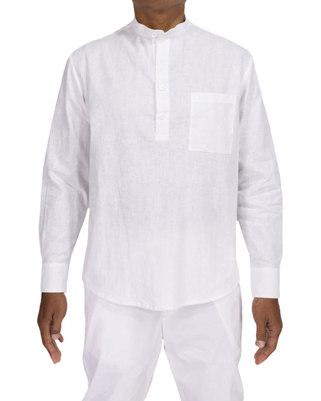 Long Sleeve Mandarin Collar Shirt