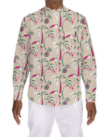 Long Sleeve Mandarin Collar Shirt