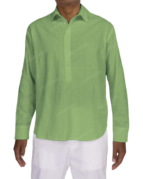 Half Placket Long Sleeve Shirt