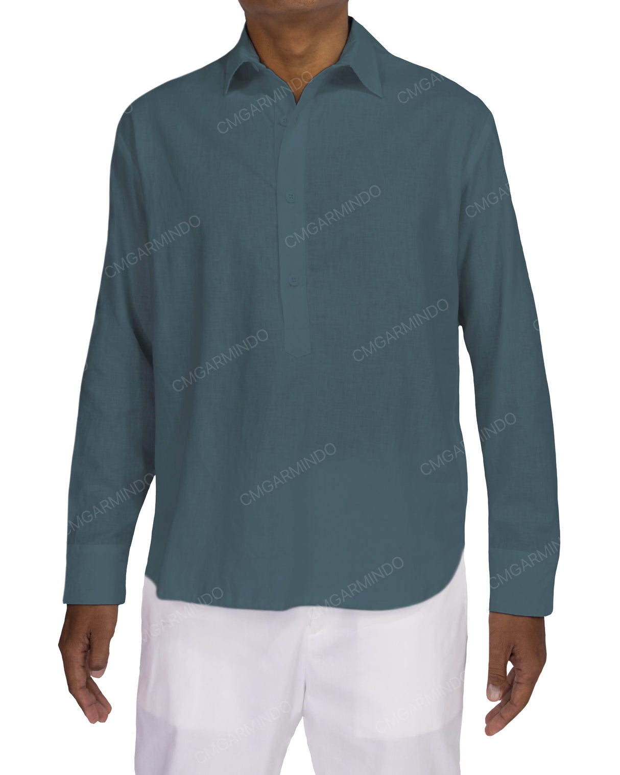 Half Placket Long Sleeve Shirt