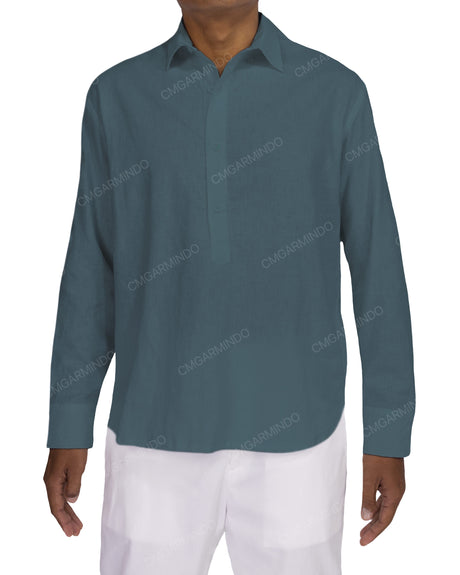 Half Placket Long Sleeve Shirt