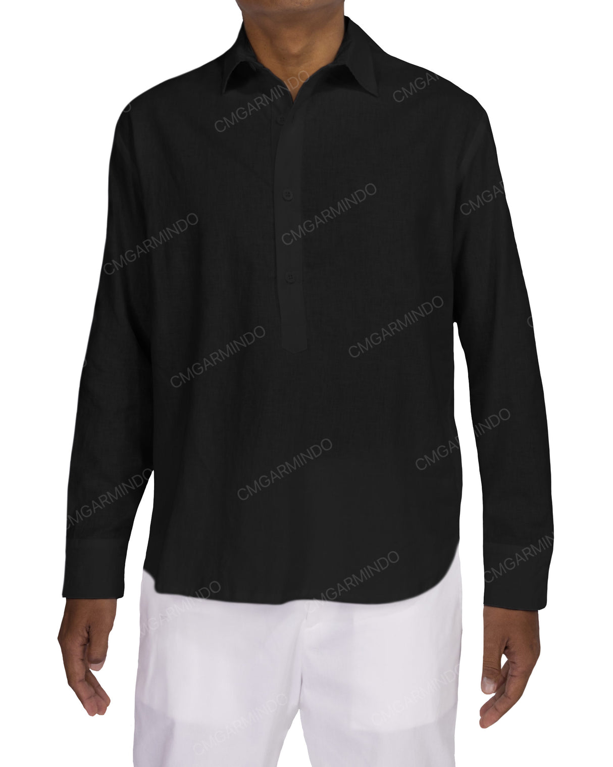 Half Placket Long Sleeve Shirt