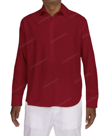 Half Placket Long Sleeve Shirt