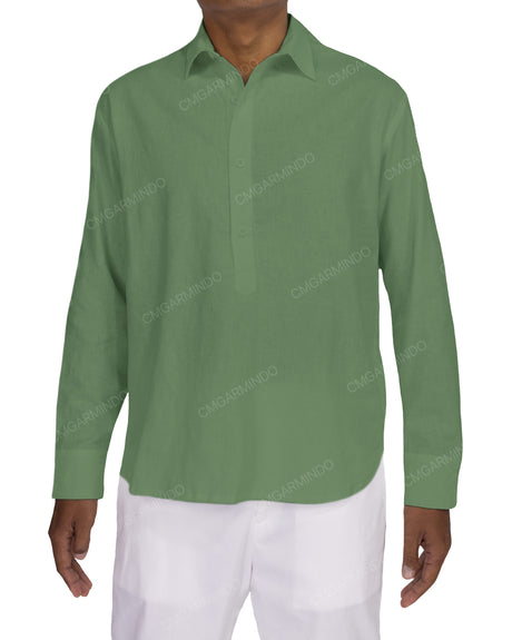 Half Placket Long Sleeve Shirt