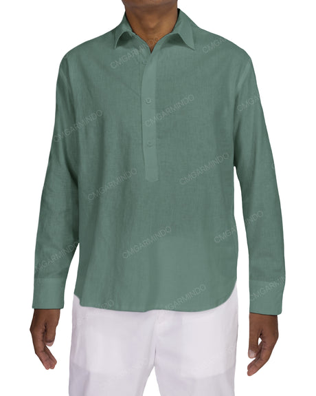 Half Placket Long Sleeve Shirt