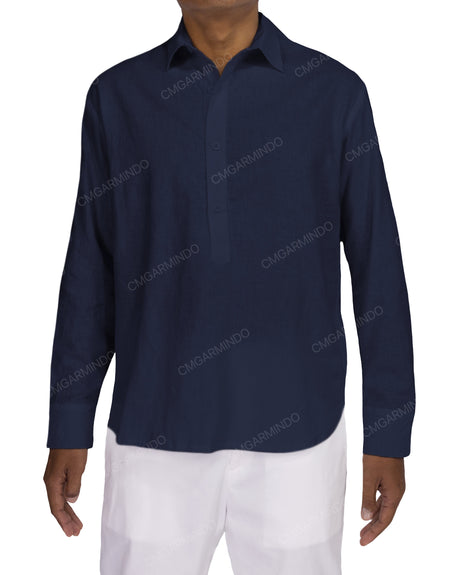 Half Placket Long Sleeve Shirt