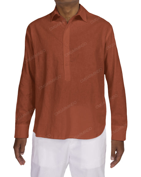 Half Placket Long Sleeve Shirt
