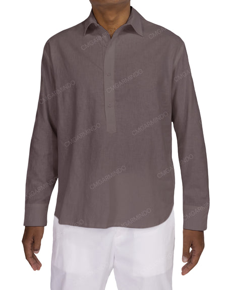Half Placket Long Sleeve Shirt
