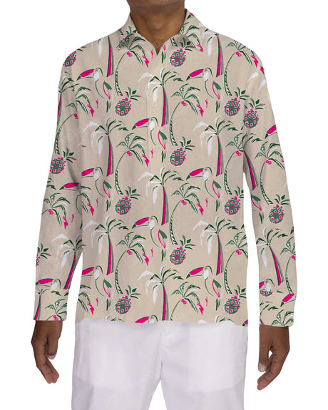 Half Placket Long Sleeve Shirt