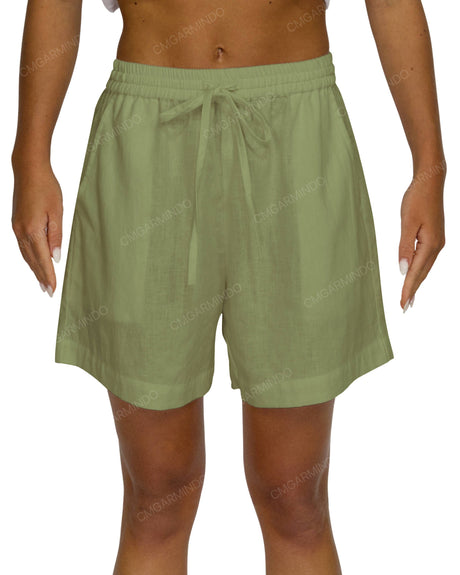 Regular Elastic Waist Shorts