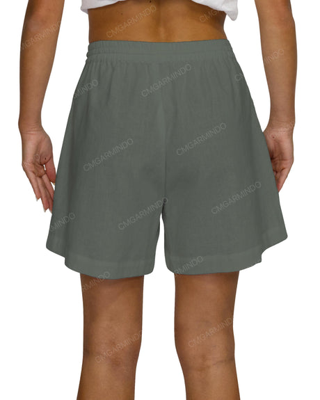 Regular Elastic Waist Shorts