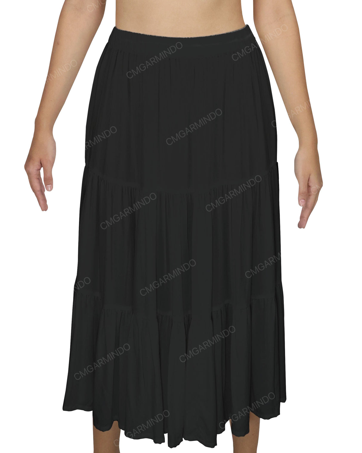 Midi Tiered Skirt