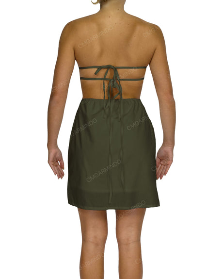 Cut Out Tie Back Mini Dress