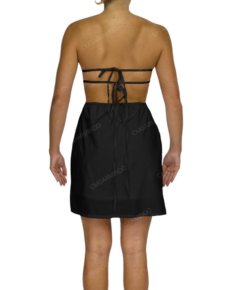 Cut Out Tie Back Mini Dress