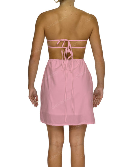 Cut Out Tie Back Mini Dress