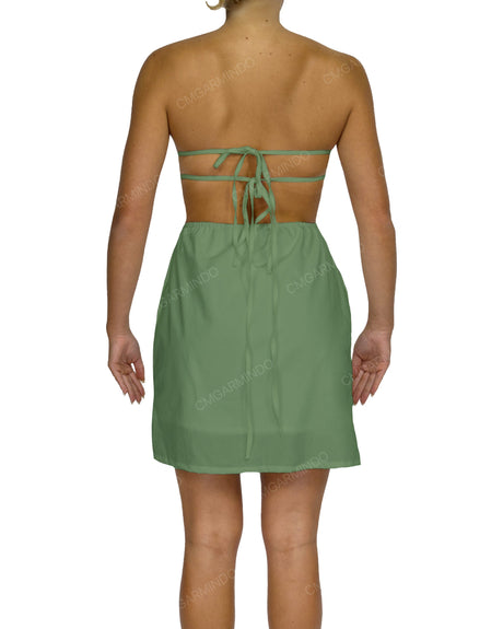Cut Out Tie Back Mini Dress