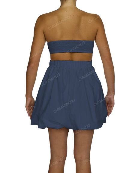 Tube Top Ballon Skirt Mini Dress