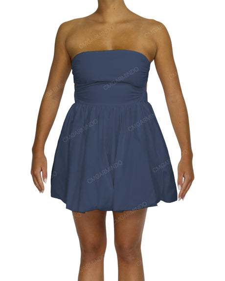 Tube Top Ballon Skirt Mini Dress