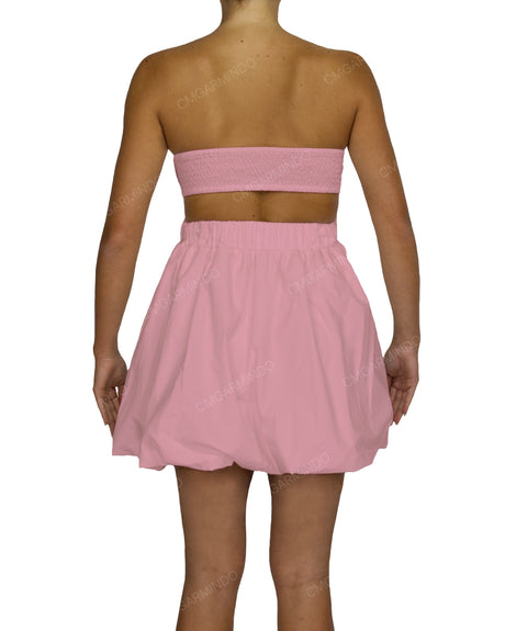 Tube Top Ballon Skirt Mini Dress