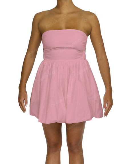 Tube Top Ballon Skirt Mini Dress