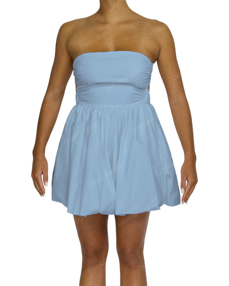 Tube Top Ballon Skirt Mini Dress