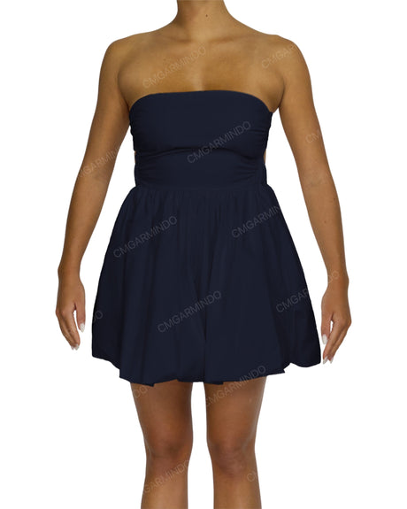 Tube Top Ballon Skirt Mini Dress