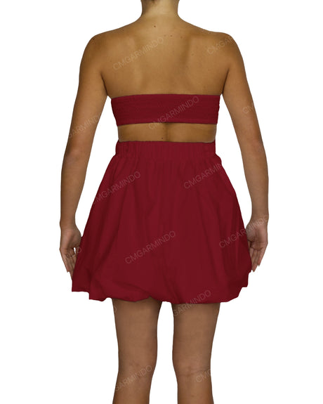 Tube Top Ballon Skirt Mini Dress
