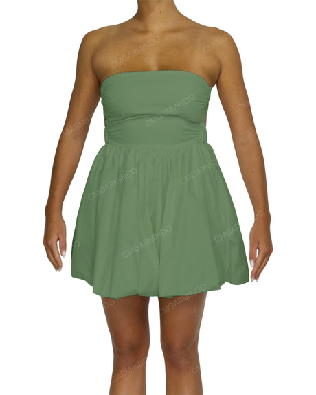 Tube Top Ballon Skirt Mini Dress