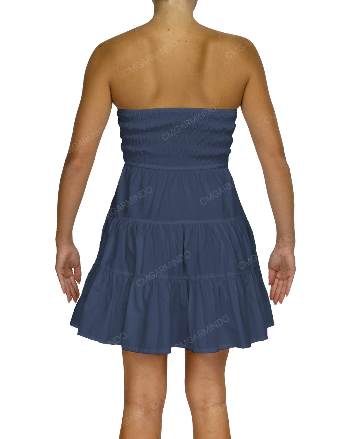 Shirred Tube Top Mini Dress