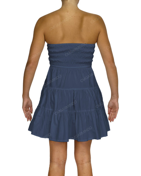 Shirred Tube Top Mini Dress