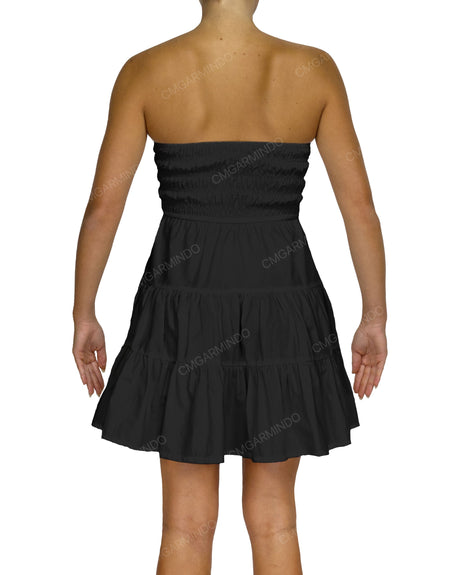 Shirred Tube Top Mini Dress