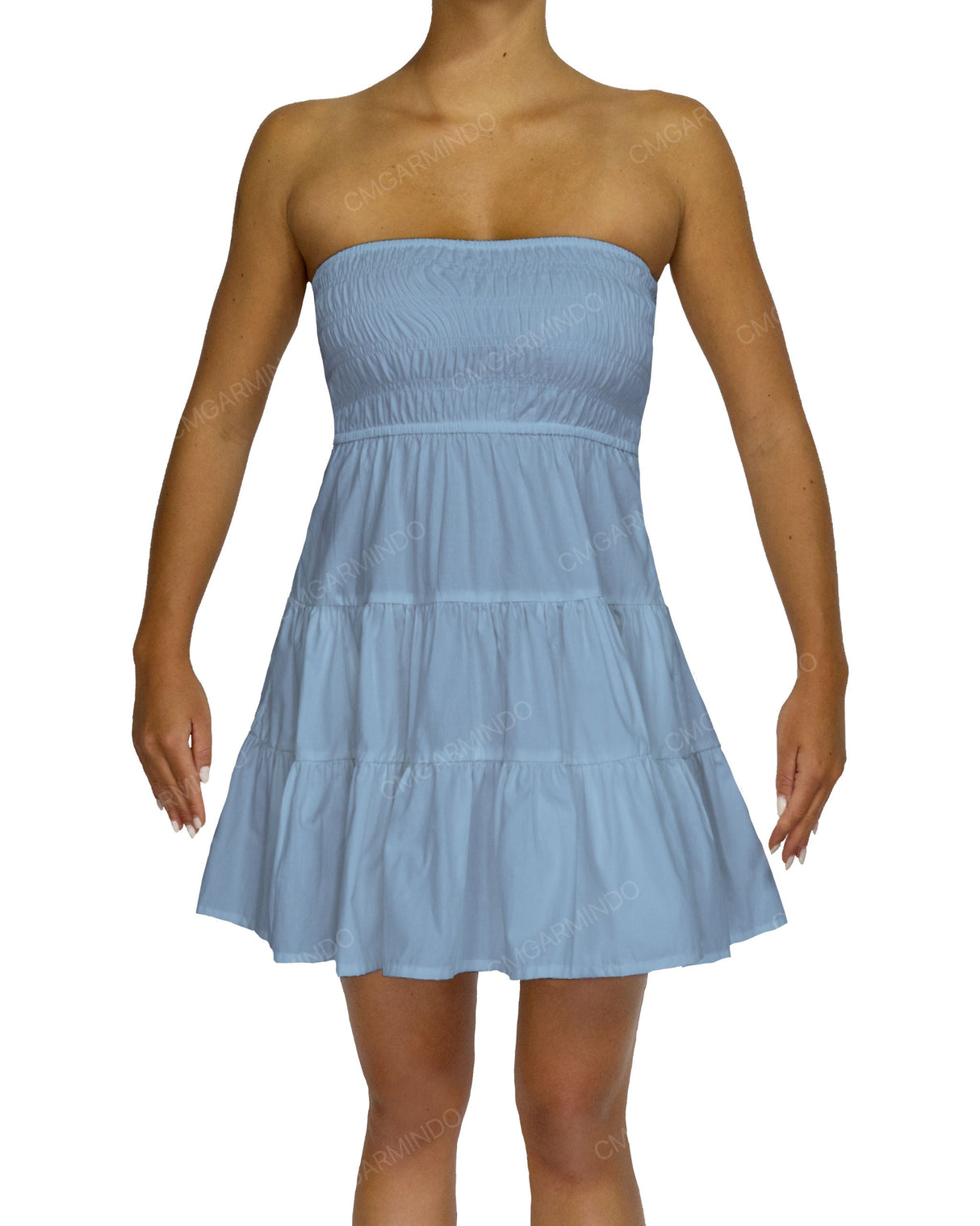 Shirred Tube Top Mini Dress