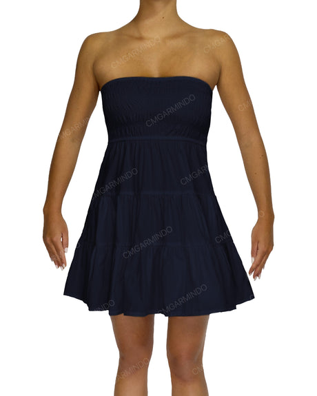 Shirred Tube Top Mini Dress