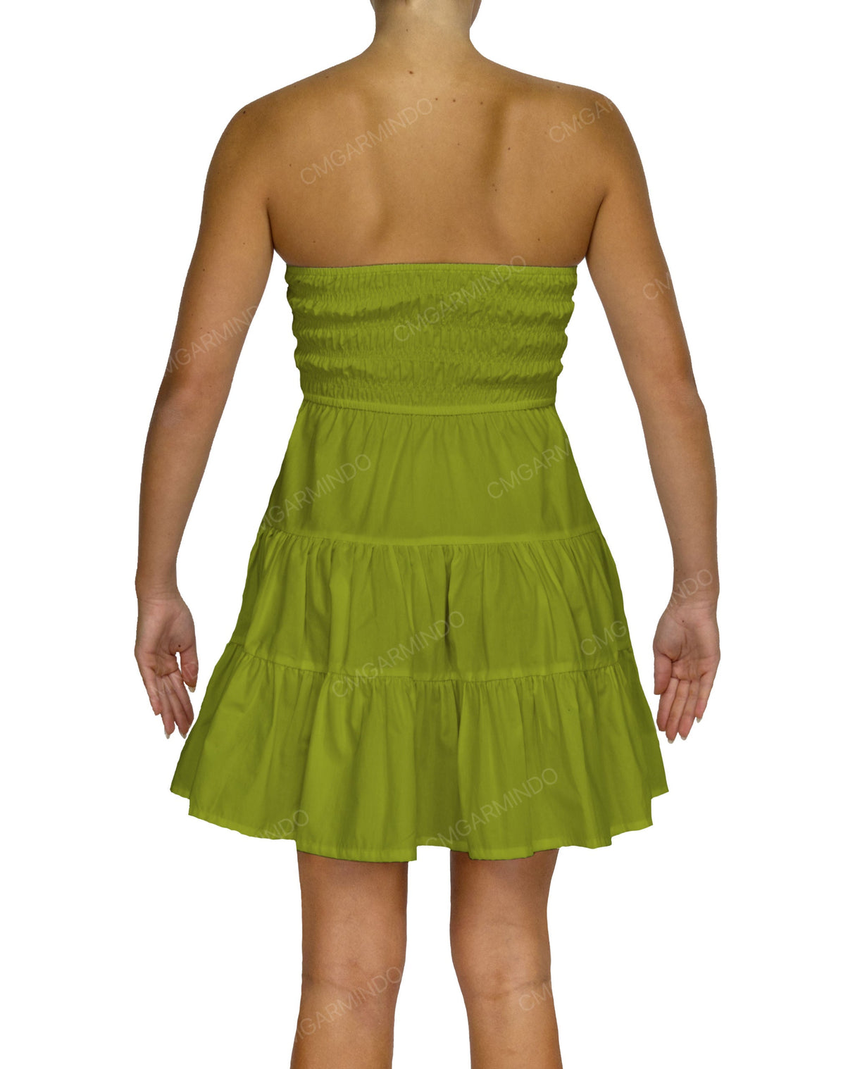 Shirred Tube Top Mini Dress