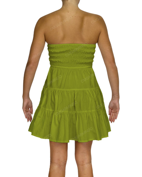 Shirred Tube Top Mini Dress