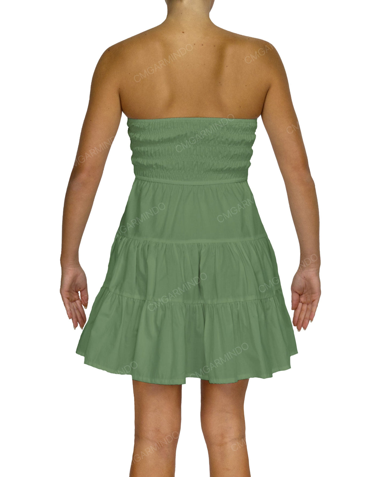Shirred Tube Top Mini Dress