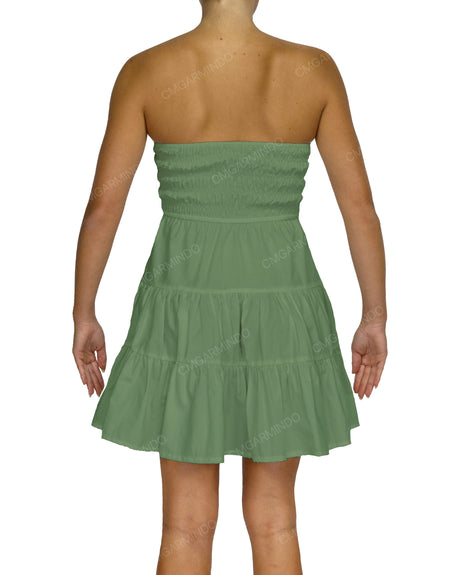 Shirred Tube Top Mini Dress